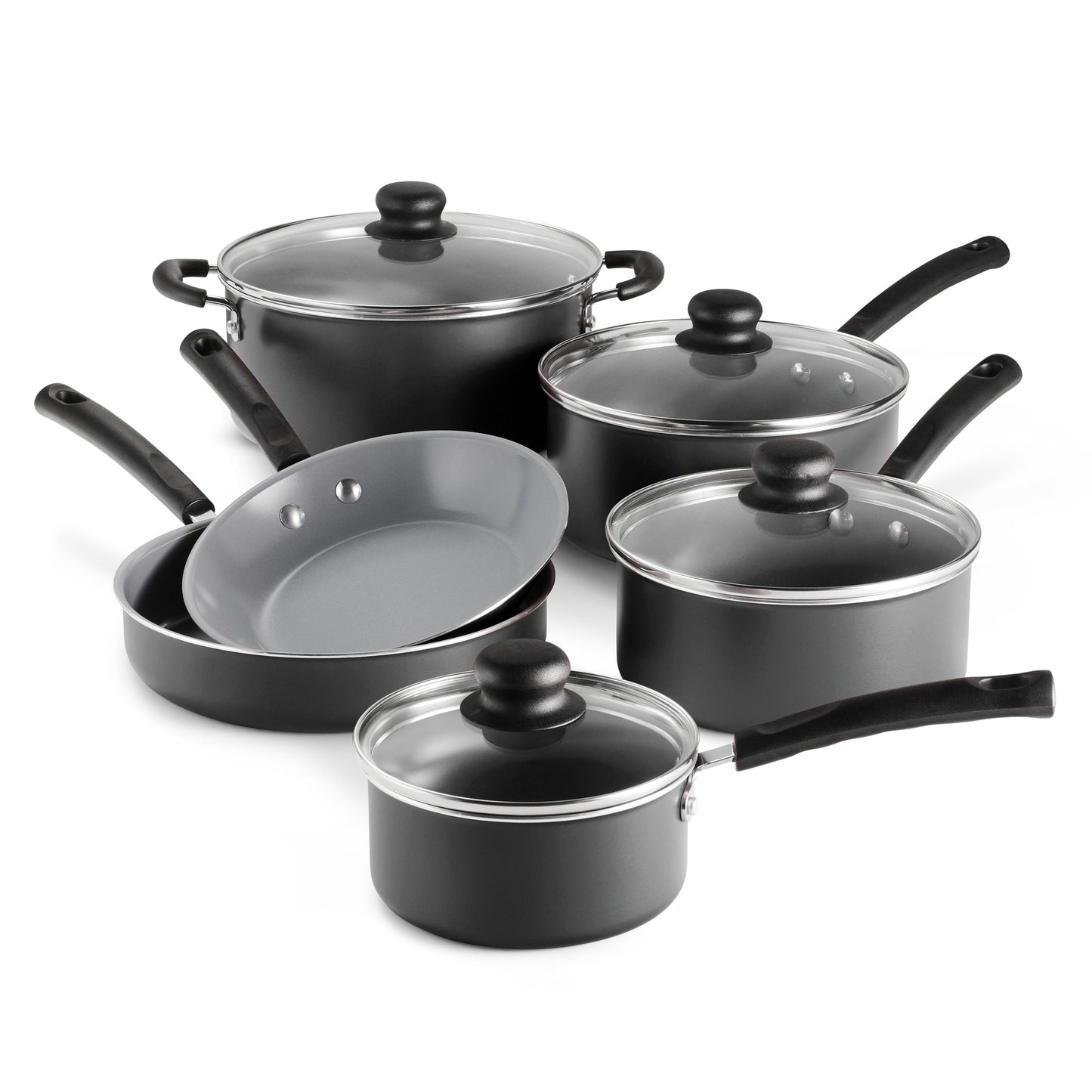 Tramontina 10-Piece Ceramic Nonstick Cookware Set - Steel Gray