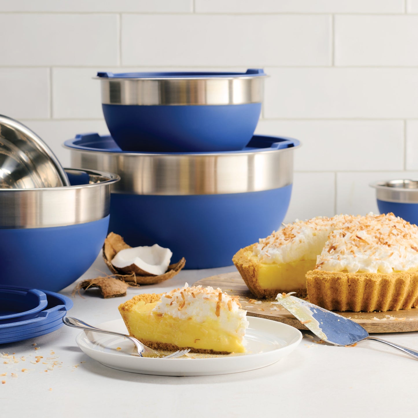 Tramontina 10-Piece Stainless Steel Mixing Bowl Set with Lids
