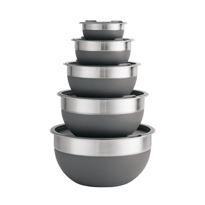Tramontina 10-Piece Stainless Steel Mixing Bowl Set with Lids