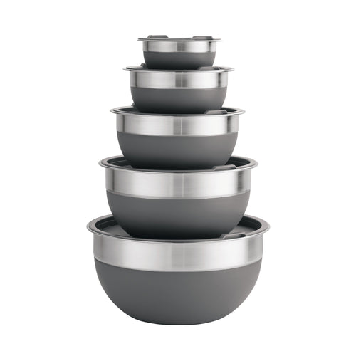 Tramontina 10-Piece Stainless Steel Mixing Bowl Set with Lids