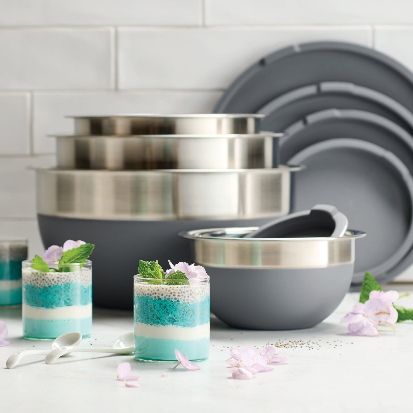 Tramontina 10-Piece Stainless Steel Mixing Bowl Set with Lids