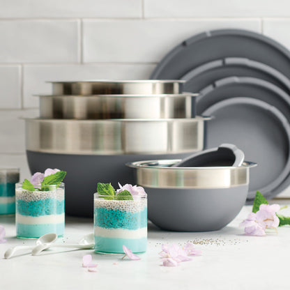 Tramontina 10-Piece Stainless Steel Mixing Bowl Set with Lids