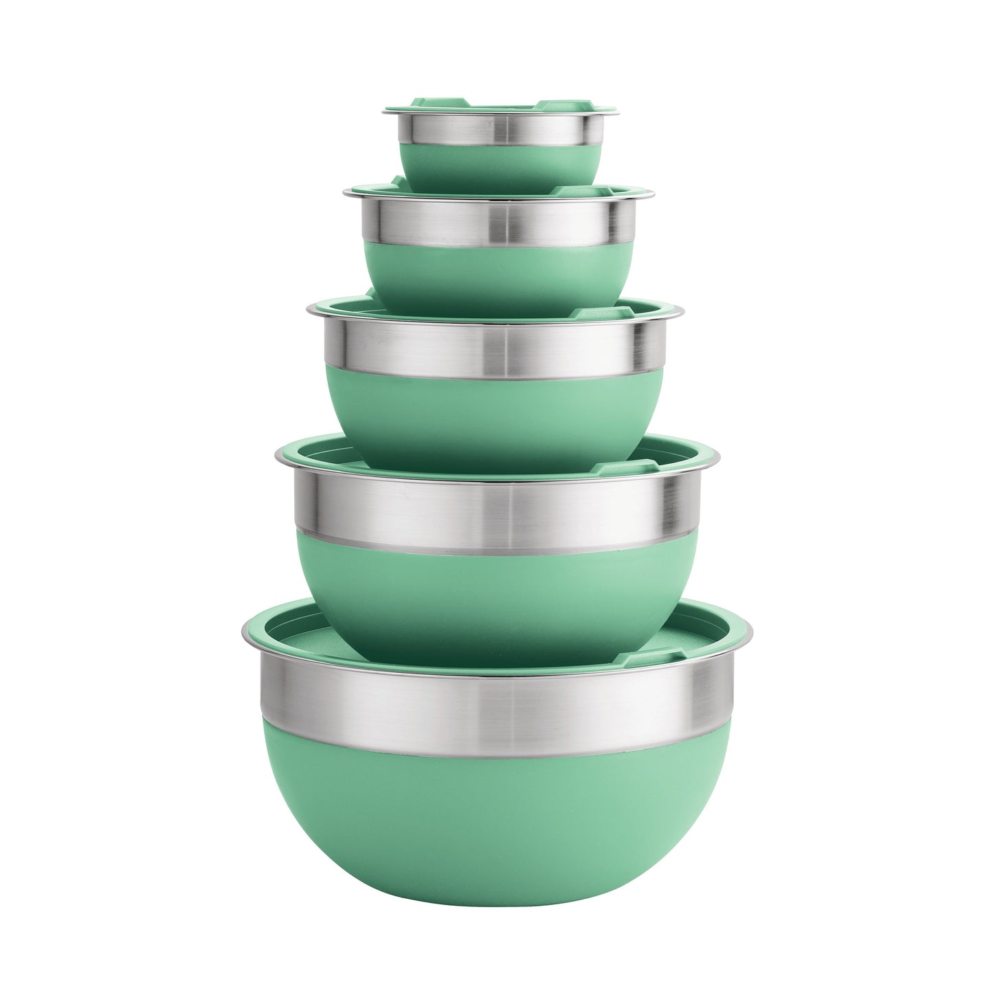 Tramontina 10-Piece Stainless Steel Mixing Bowl Set with Lids