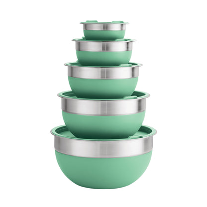 Tramontina 10-Piece Stainless Steel Mixing Bowl Set with Lids