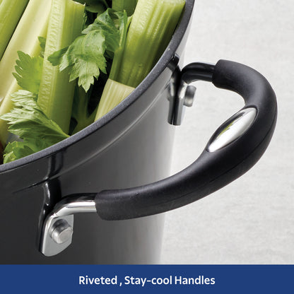 Tramontina 12-Quart Ceramic Nonstick Covered Stock Pot - Charcoal Gray