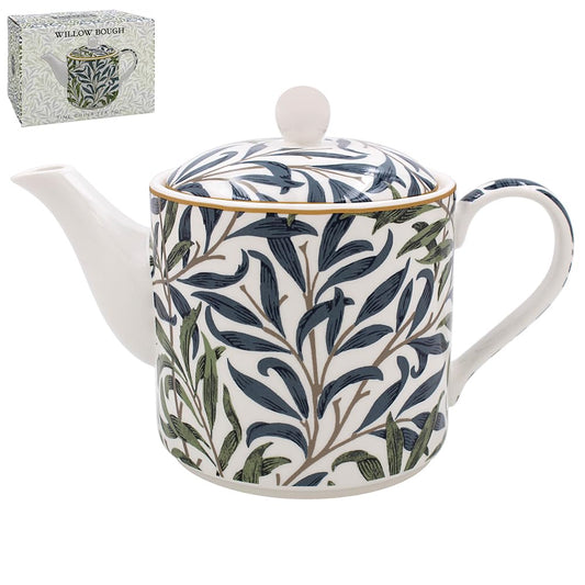 Large Ceramic Teapot - William Morris Willow Bough Design