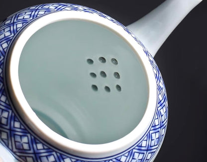 Classic Blue & White Porcelain Teapot 28oz - Perfect for Tea Parties