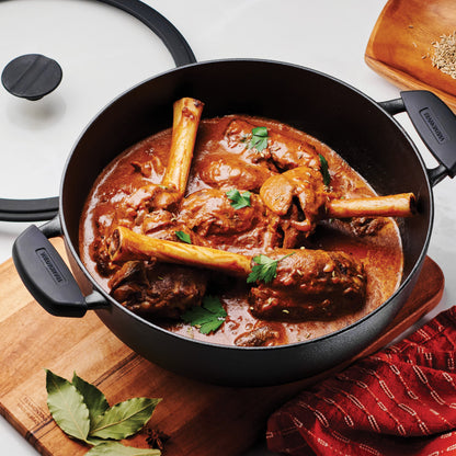 Tramontina Utsava Pre-Seasoned Cast Iron Kadai with Lid